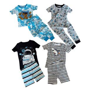 Toddler Pajama Set Bundle 4 Sets Size 3T Sesame Street Space Shark Theme